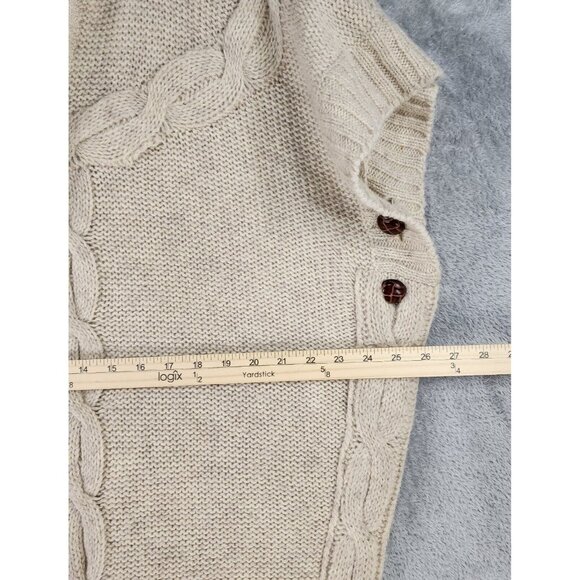 Vamp by Koret Sweater Womens Medium Brown Wool Knit Hooded Vintage Poncho - Picture 4 of 11